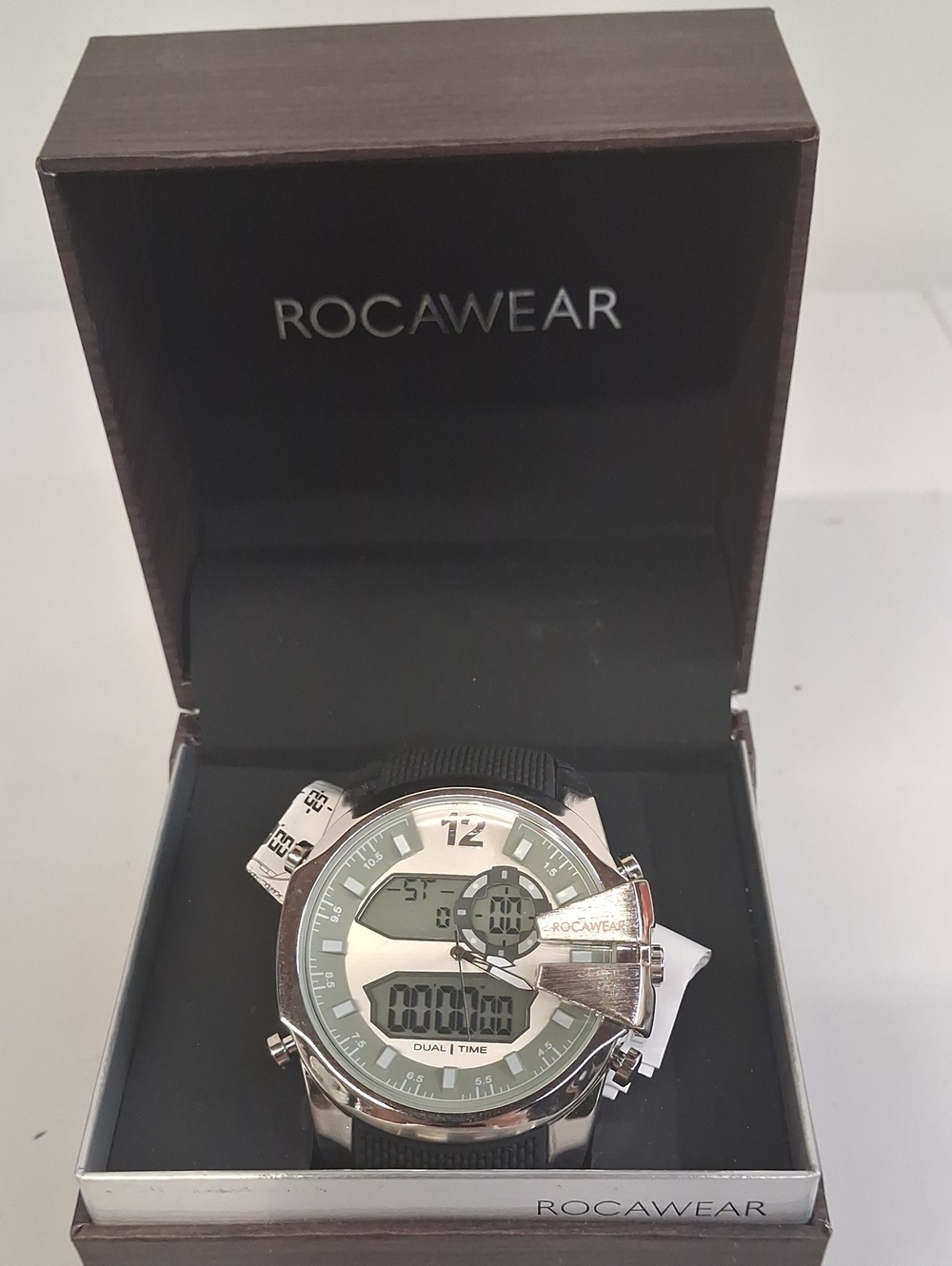 NWT Mens Rocawear Analog & Digital Silicone Strap Watch, 51mm case